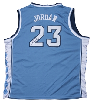 Michael Jordan Signed University of North Carolina Powder Blue Jersey (Player LOA & JSA)